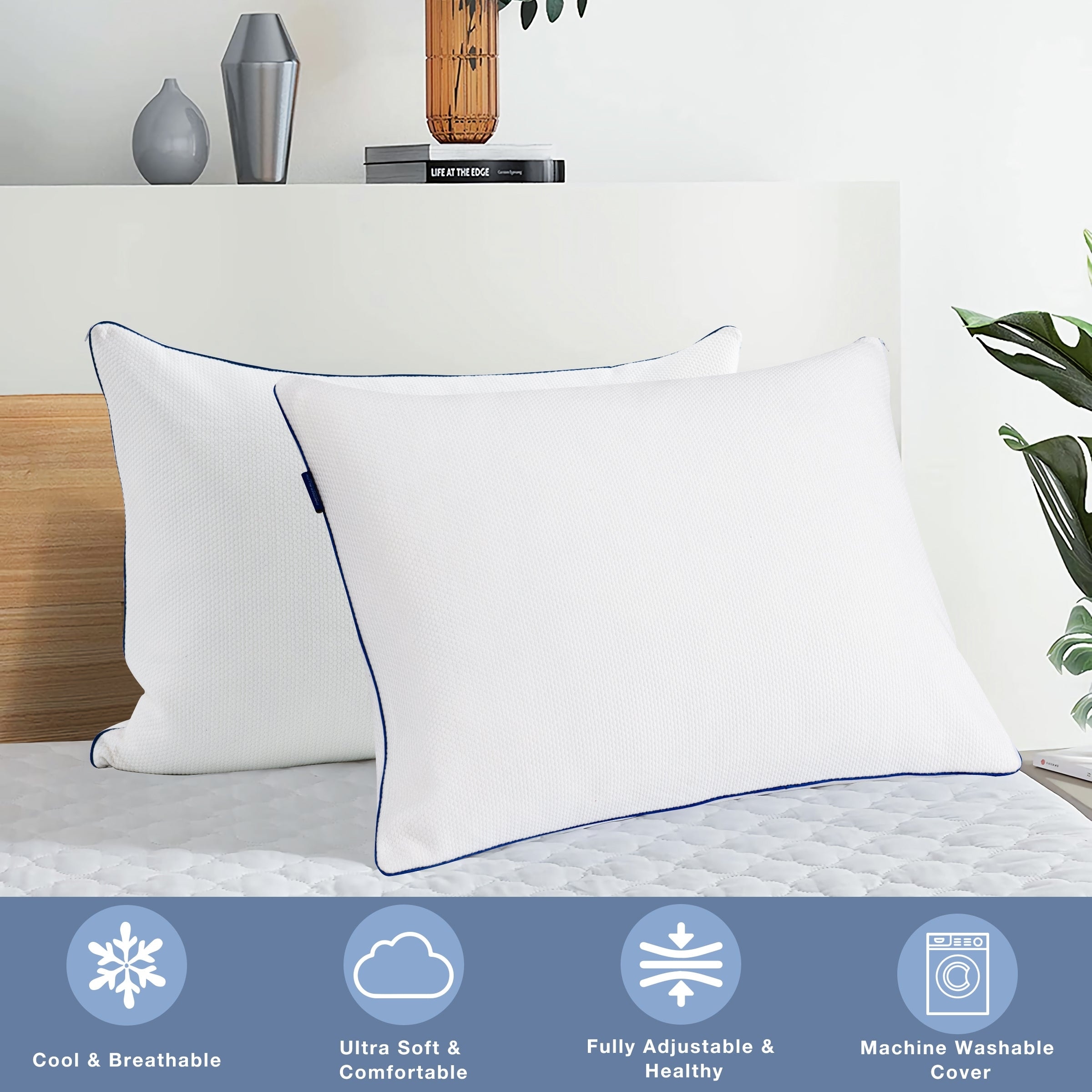 Sleepgram Pillow - PREMIUM Adjustable Loft - Soft Hypoallergenic Microfiber  P