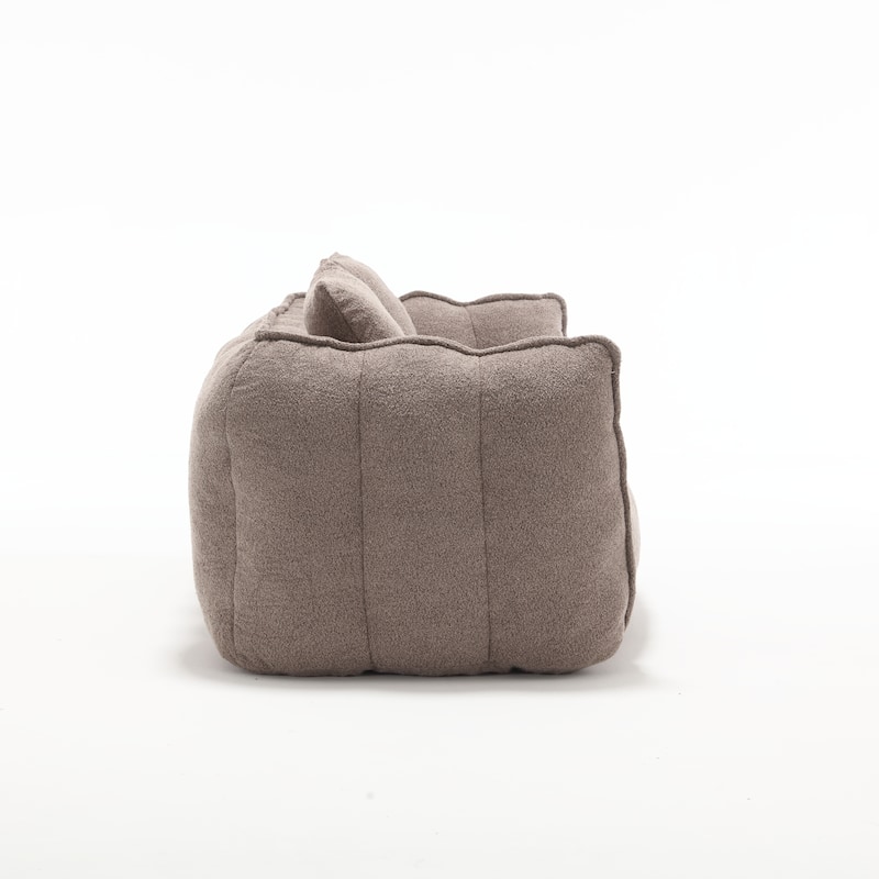 66" Chenille Square Beanbag Chair with High-Resilience Foam Core, Armrests and Handle