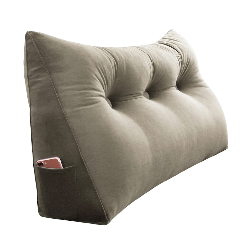 WOWMAX Dorm Bed Wedge Reading Pillow Headboard Back to College Velvet