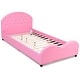 preview thumbnail 5 of 8, Costway Kids Children PU Upholstered Platform Wooden Princess Bed