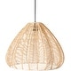 preview thumbnail 4 of 7, Juliette Rattan Bohemian Pendant Light - 76"H x 19"W x 19"D