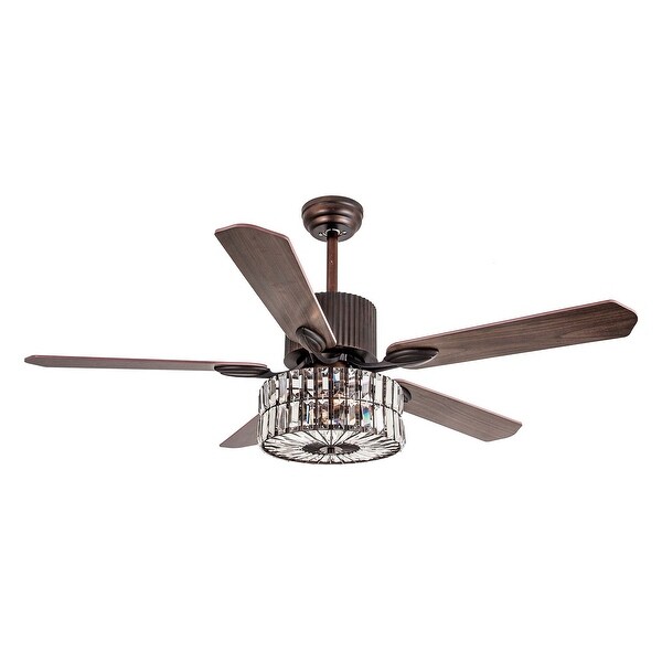 Shop 52" Wood 5-Blade Crystal Ceiling Fan with 3-Light and ...
