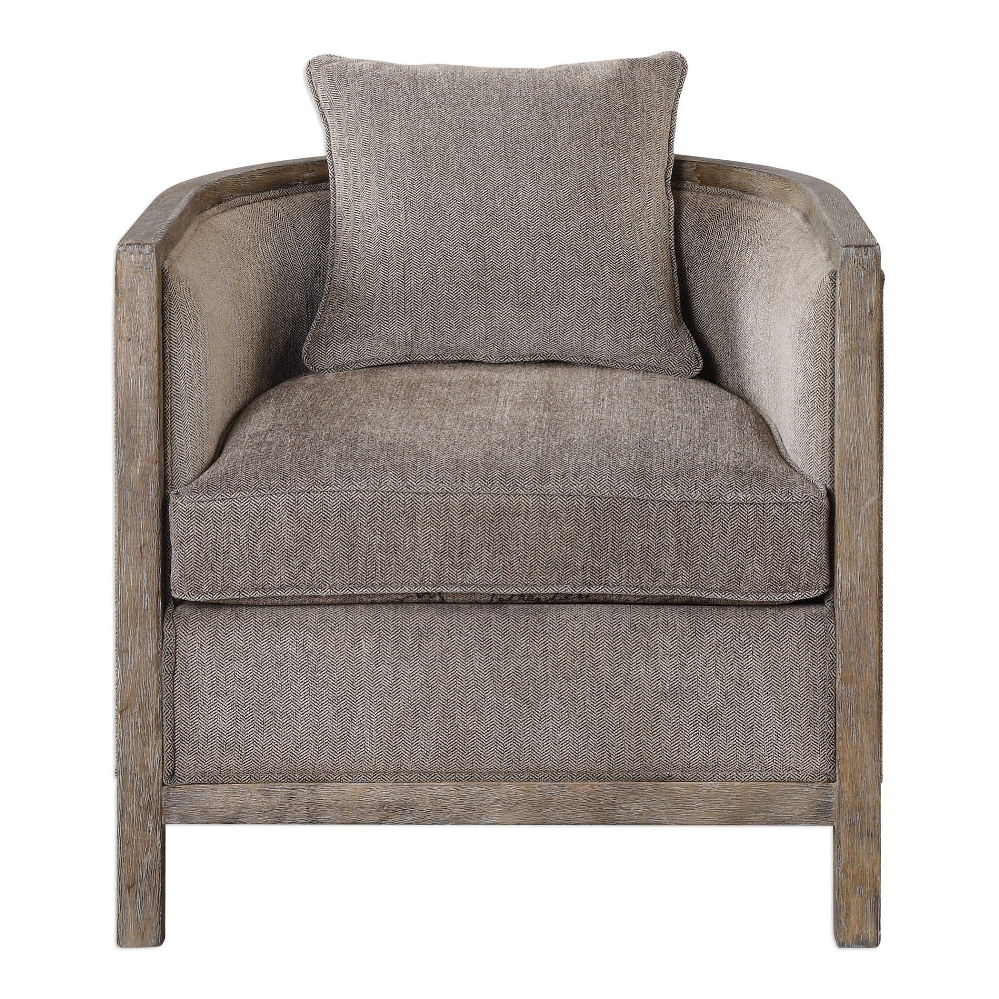 gray chenille neutral flaxen fabric chair 29"