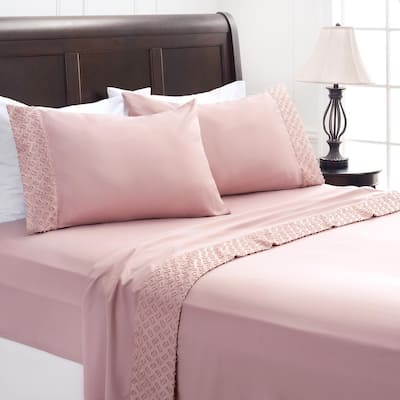 Chanasya Clipped Tufted Textured Boho Soft Microfiber Sheet Set
