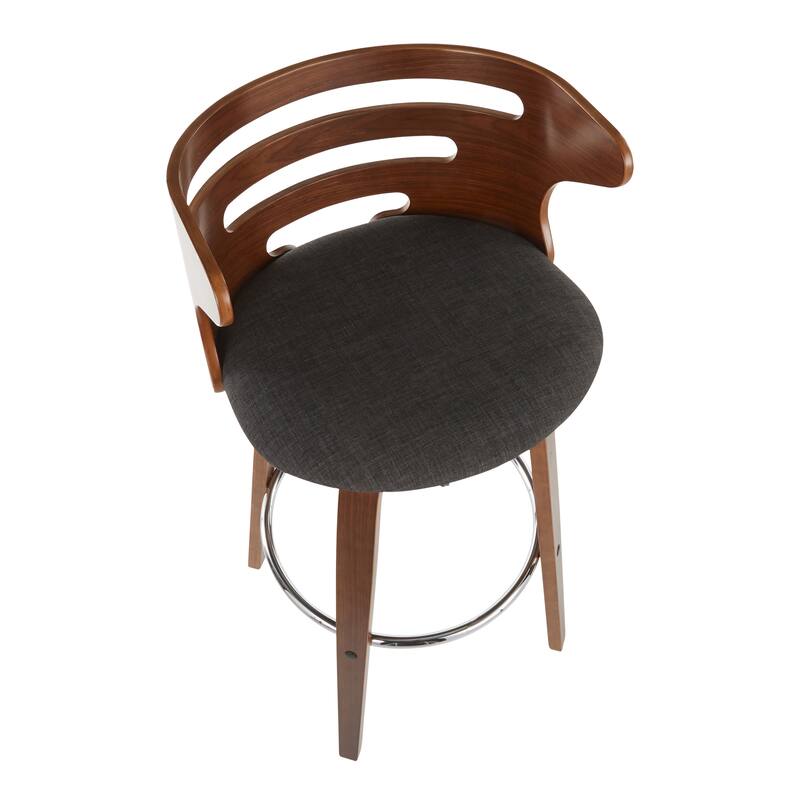 Carson Carrington Cranagh 30" Fixed-Height Bar Stool with Bent Wood Legs & Round Footrest (Set of 2)