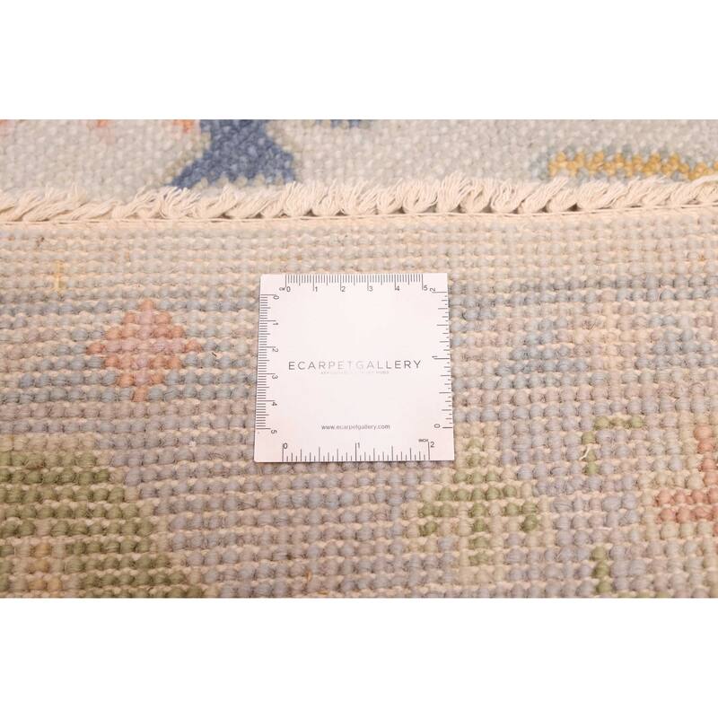 ECARPETGALLERY Hand-knotted Modern Oushak Light Grey Wool Rug - 5'0 x 7'0