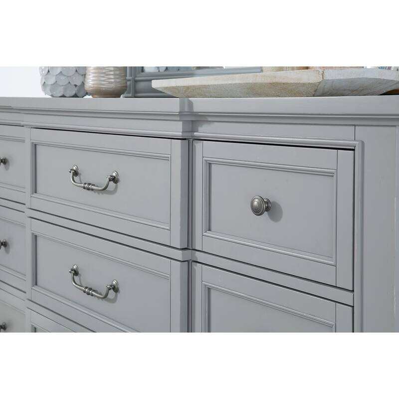 Magnussen Home Glenbrook Pebble Drawer Dresser With Landscape Mirror