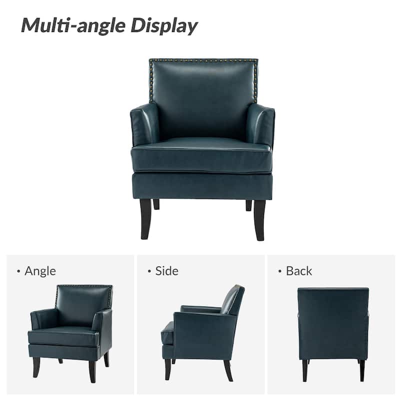 Nileus Contemporary and Classic Polyester Accent Chair with Solid Wooden Legs by HULALA HOME