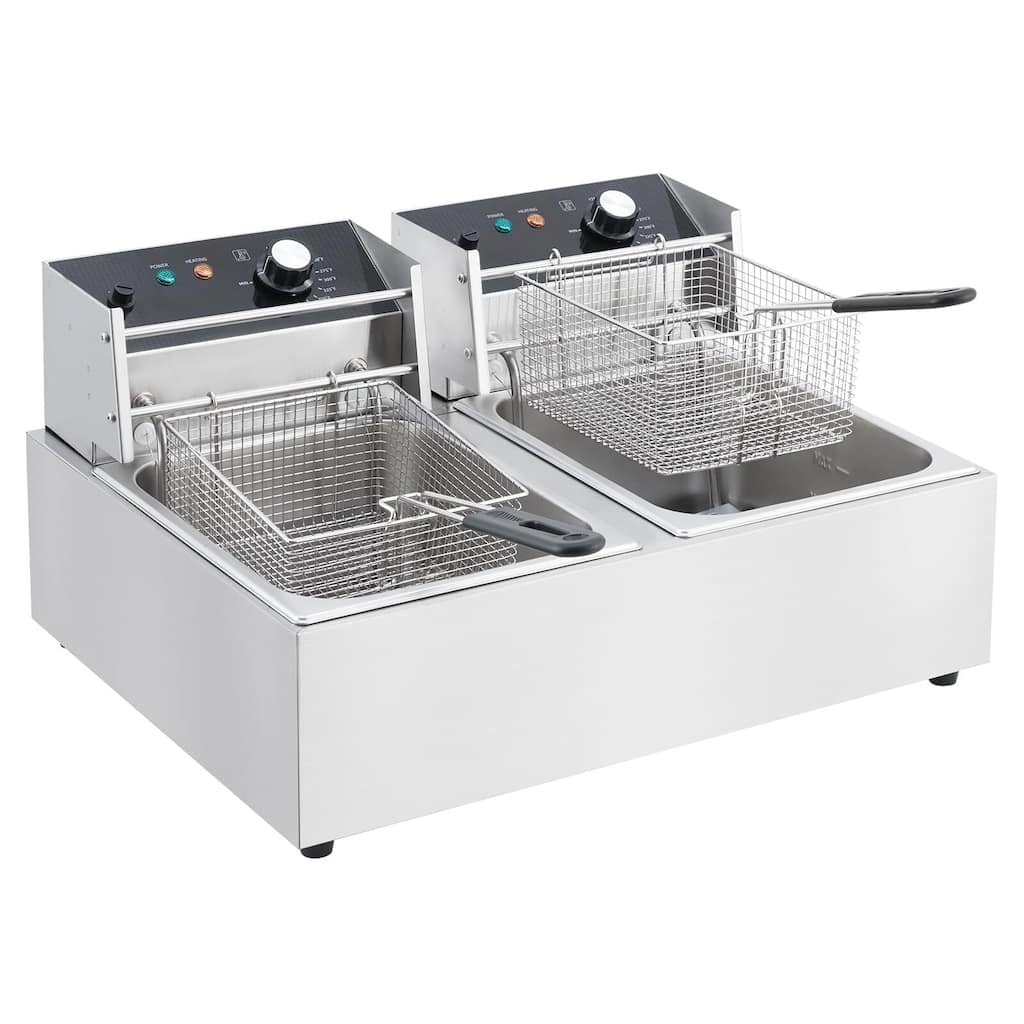 Commercial Electric Deep Fryer, 6L x 2 Dual Tank