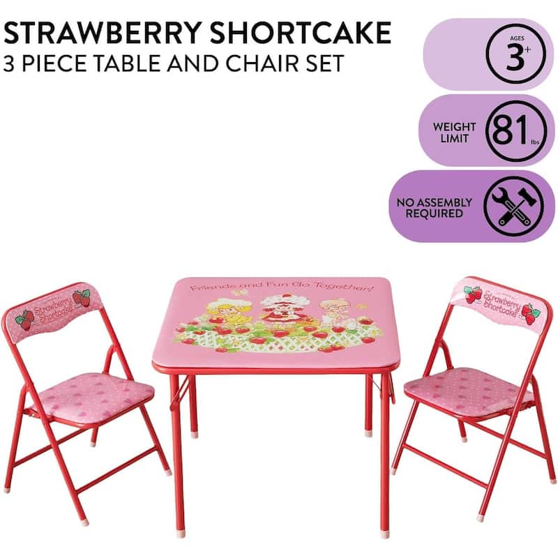 Strawberry Shortcake 3 Piece Kids Activity Table and Chair Set