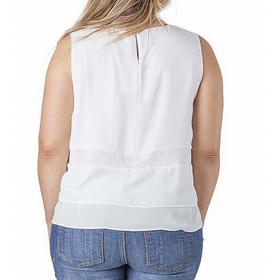 Shop Standards Practices White Womens Size 1x Plus Tiered Eyelet
