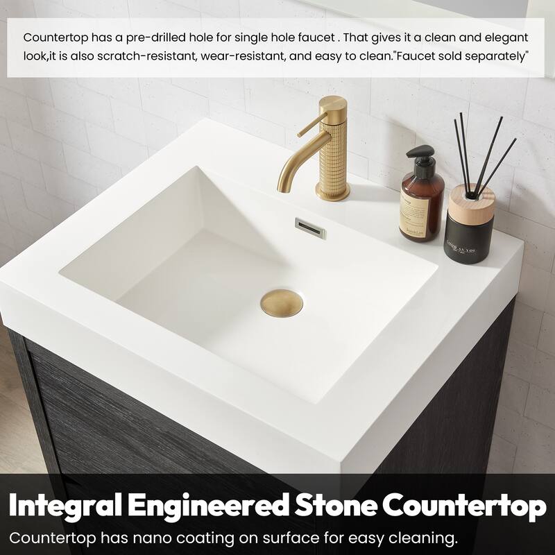 Huesca Bath Vanity with Composite Integral Sink Top and Mirror
