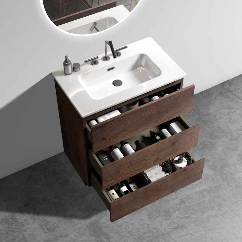 GDFStudio - TIA Freestanding Bathroom Vanity with Sink Basin