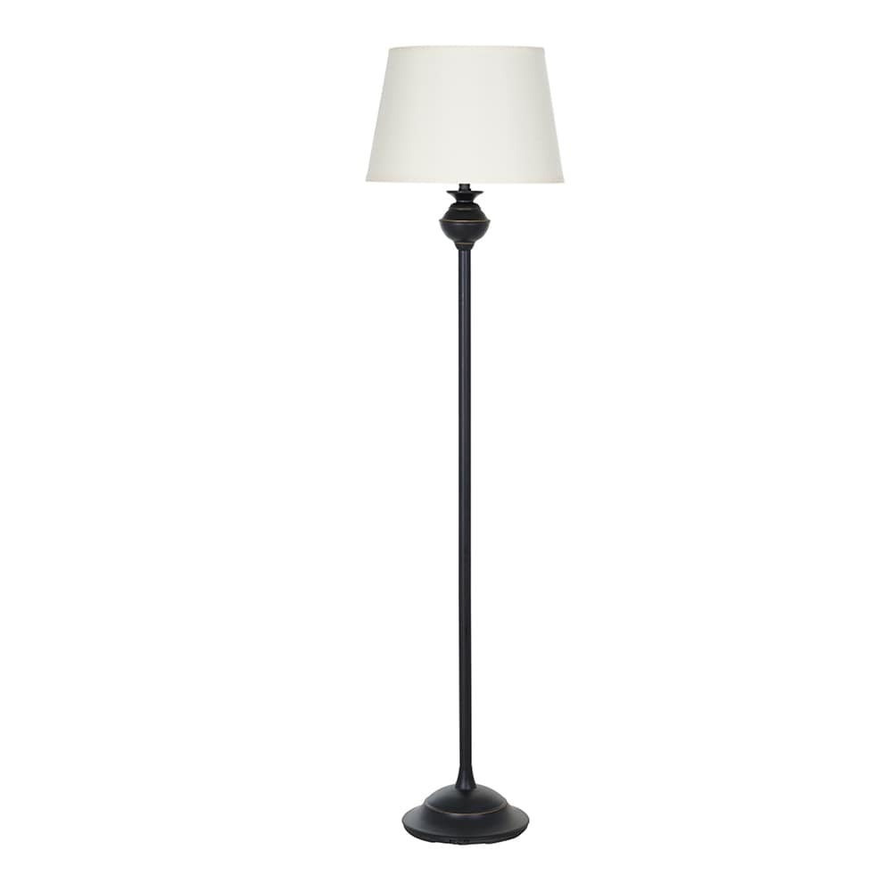 3-Way Rotary Switch and LED Bulb Catalina Lighting Logan 33.25 Brushed Nickel Metal Arc Table Lamp with Off-White Faux Silk Shade 20722-001 