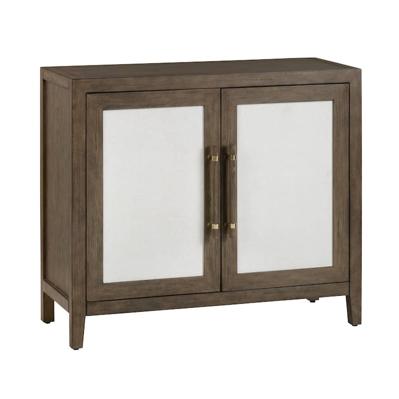 39 in. Brown Solid Wood 2 Door Media Credenza_Sideboard