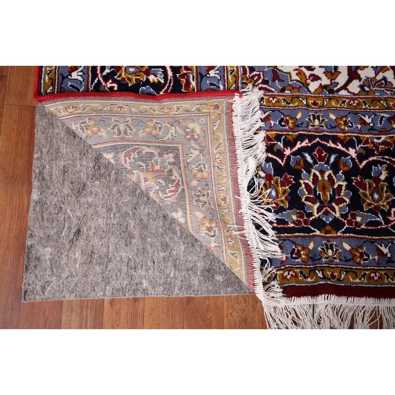 Traditional Red Kashan Turkish Rug Living Room Machine-Made Carpet - 9'7" x 12'7"