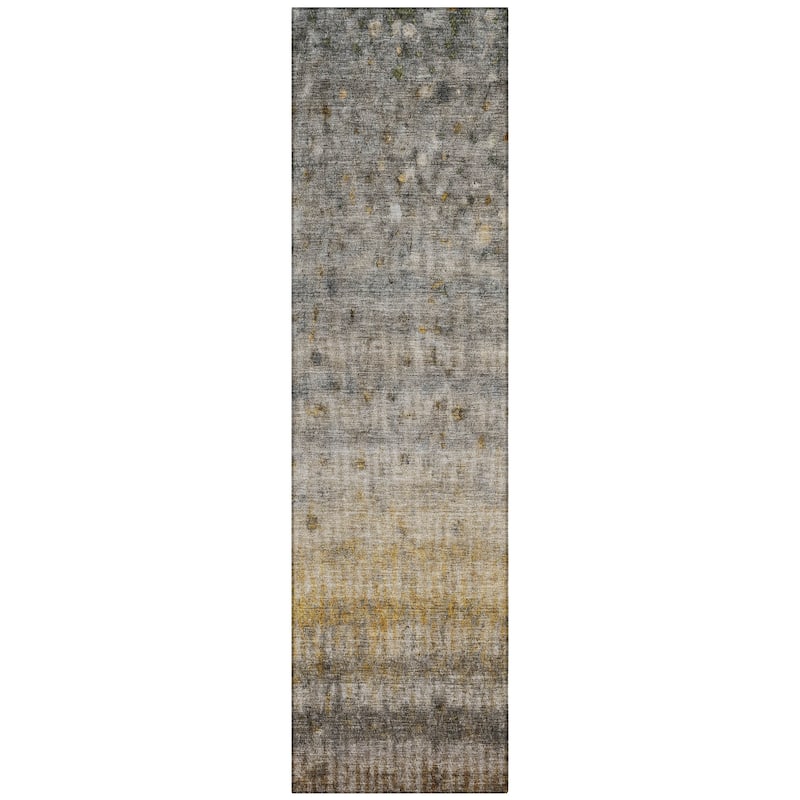 Machine Washable Indoor/ Outdoor Ombre Stripes Chantille Rug