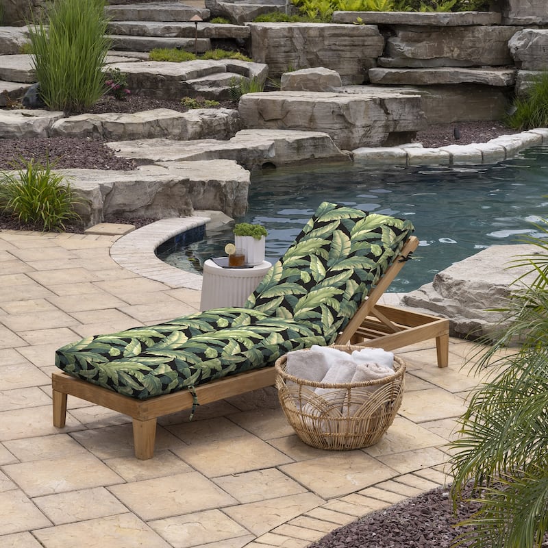ARDEN Outdoor Plush Modern Tufted Chaise Cushion, 76 x 22