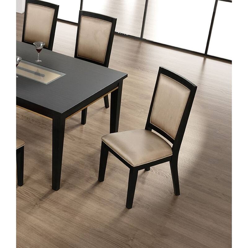 Espresso Set Of 2pc Dining Chairs, Contemporary Style