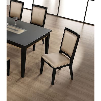 Espresso Set Of 2pc Dining Chairs, Contemporary Style