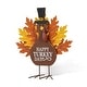 preview thumbnail 52 of 53, Glitzhome Thanksgiving Wooden Turkey Table Decor Wall Hanging Signs