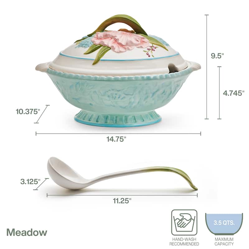 Fitz and Floyd Meadow Soup Tureen W Ladle Bed Bath & Beyond 39986601