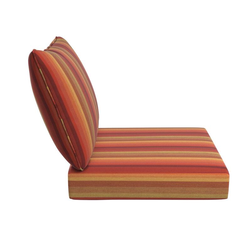 California Umbrella Outdoor Deep Seat Cushion Set, 24" x 48", Sunbrella Fabric, Densified Fiber Fill