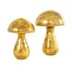 preview thumbnail 4 of 9, Gold, Green or Champagne Glass Handmade Glossy Weathered Mushroom Sculpture (Set of 2)