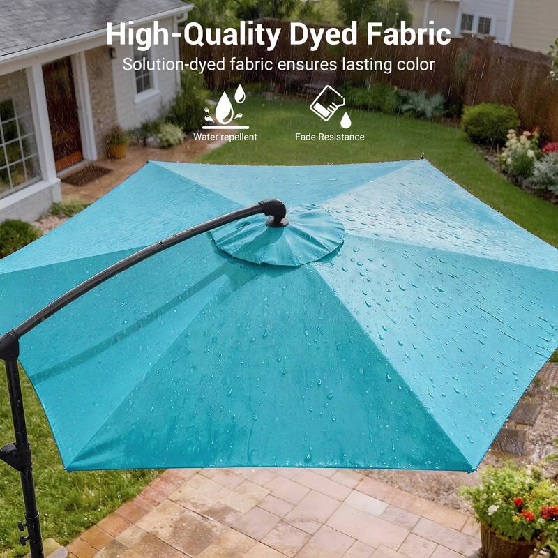 BONOSUKI 10ft Patio Offset Umbrella Outdoor Hanging Umbrella