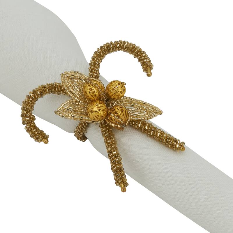 Christmas Napkin Rings With Candy Cane Design (Set of 4)