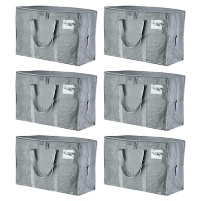 6 Pcs Extra Large Moving Bags with Handles and Zipper