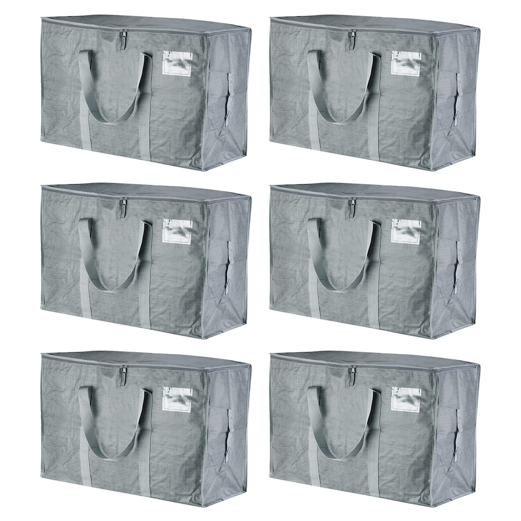 6 Pcs Extra Large Moving Bags with Handles and Zipper