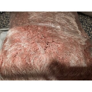 Mina Victory Chevron Textured Millennial Pink Throw Pillow (1'8 x 1'8)