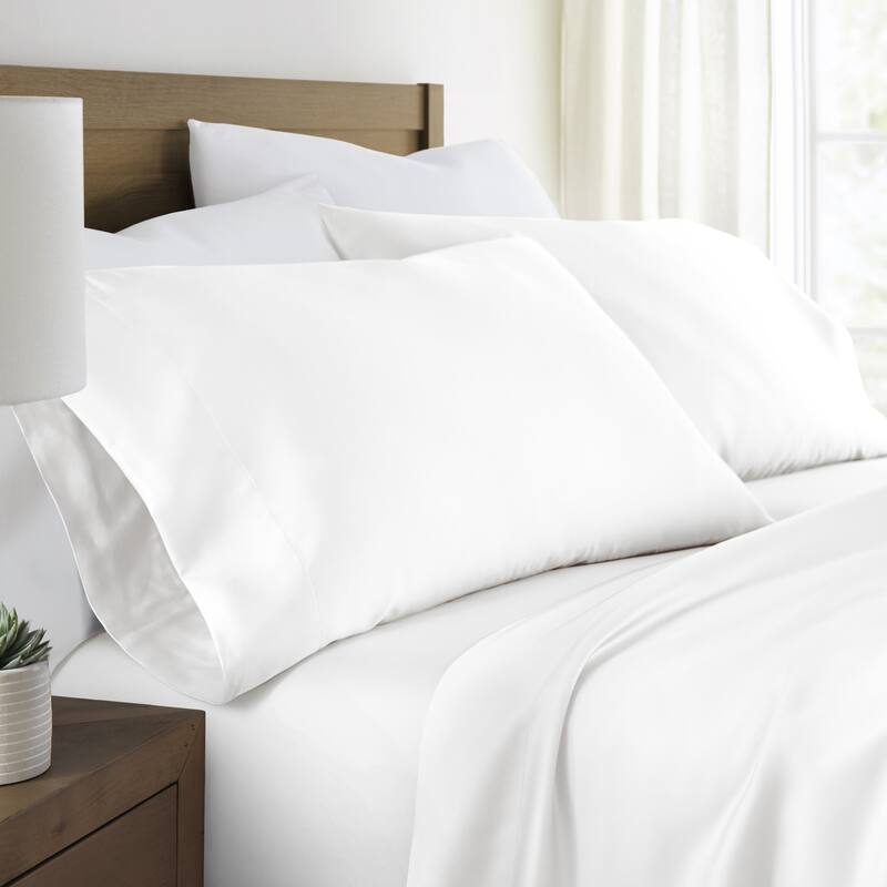 Becky Cameron Soft 100% Rayon from Bamboo 2-Piece Pillowcase Set - Standard/Queen - White