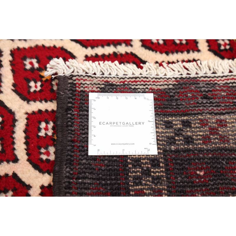 ECARPETGALLERY Hand-knotted Baluch Red Wool Rug - 3'8 x 6'7