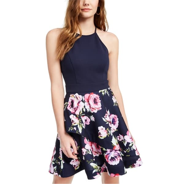 Speechless Womens Floral Fit & Flare Dress - Bed Bath & Beyond - 41851456