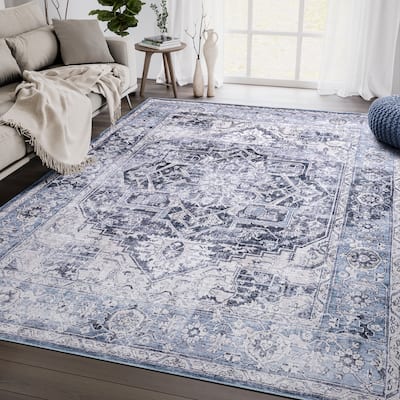 Abani Rugs Lola Vintage Blue Cream Area Rug
