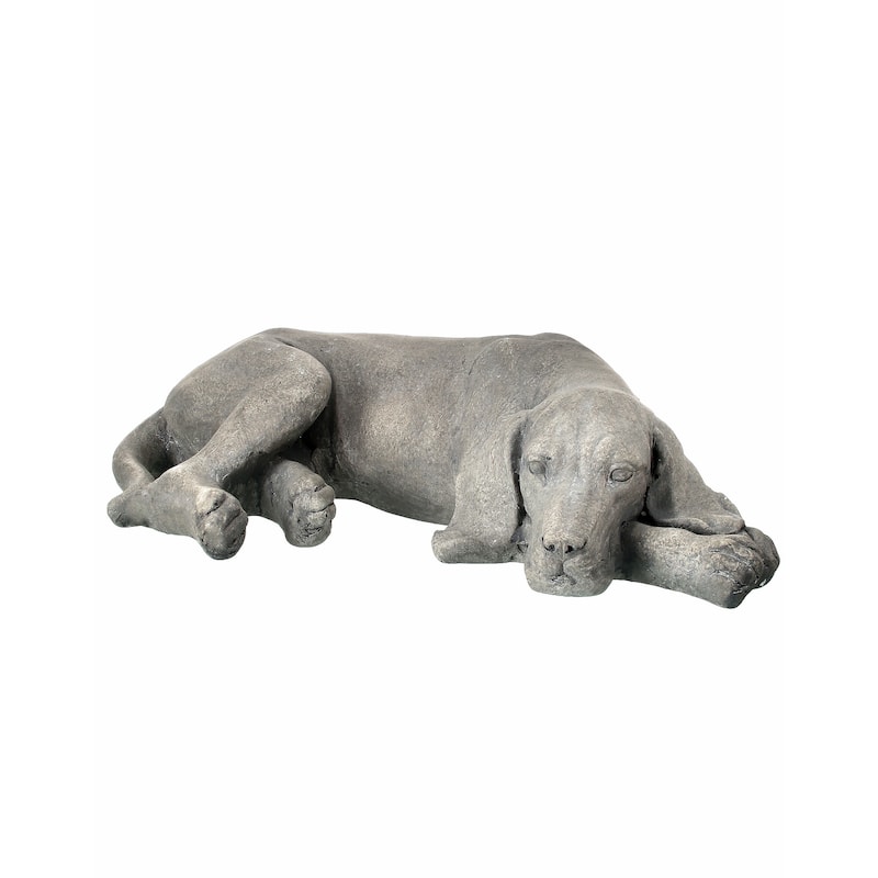 Napping Dog Garden Statue - 22" Long