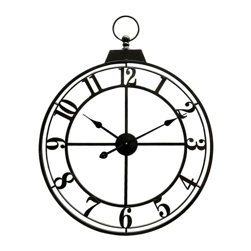 Selene Round Metal Modern Farmhouse Wall Clock - 30.5"H x 23.75"W x 1.5"D