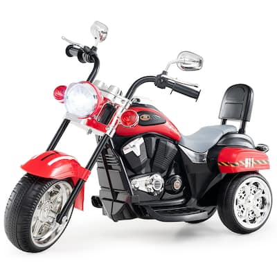 Gymax 6V Electric Kids Motorcycle 3-Wheel Ride On Toy w/ Adjustable