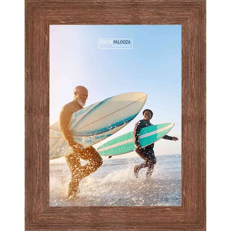 13x15 Frame Brown Barnwood Picture Frame with UV Acrylic Glass, Foam Board Backing & Hanging Hardware Included