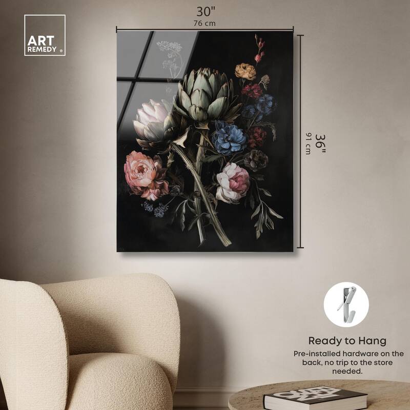 Moody Artichoke III Acrylic by Art Remedy, Ready to Hang