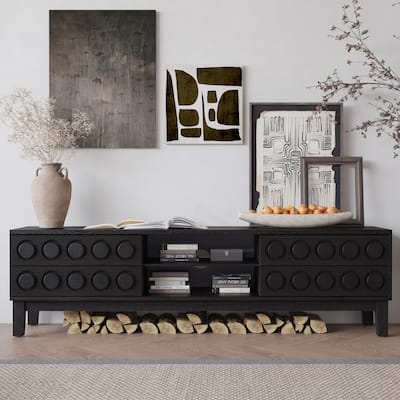 Media Console TV Console Table with Drawers and Cable Management
