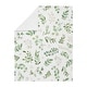preview thumbnail 2 of 3, Floral Leaf Girl Baby Receiving Security Swaddle Blanket - Green White Boho Watercolor Botanical Woodland Tropical Garden