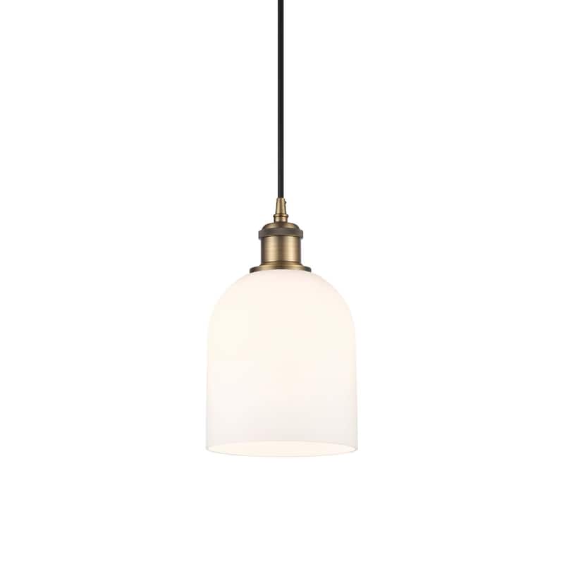 Innovations Lighting 516-1P-10-6 Bella Pendant Bella 6" Wide Mini - Brushed Brass / Glossy White