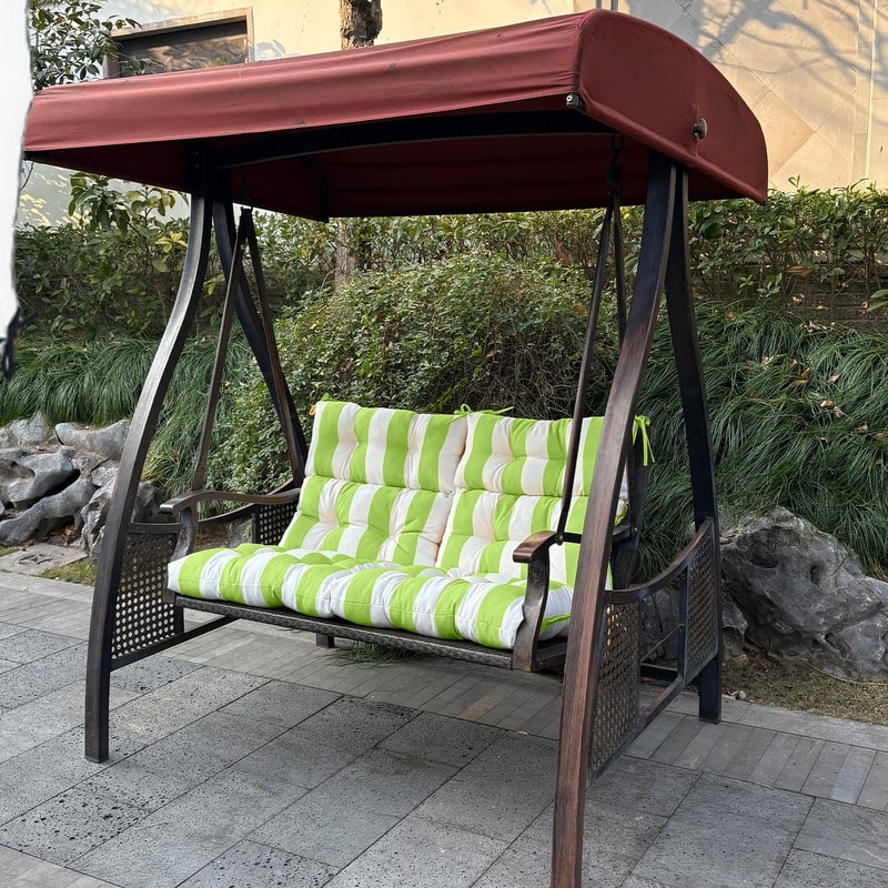 2 Pcs Set High Back Patio Chair Cushions, 44'' x 22''x 4''Tufted Rocking Chair Cushions, for Garden Porch Home Office Chair Use