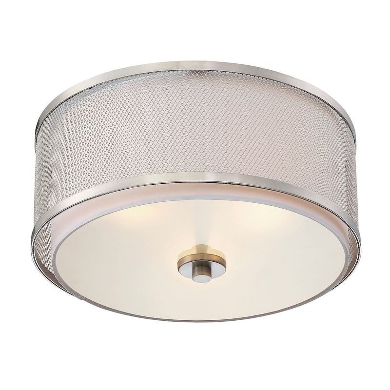 Meridian M60018 3 Light 15" Wide Flush Mount Drum Ceiling Fixture