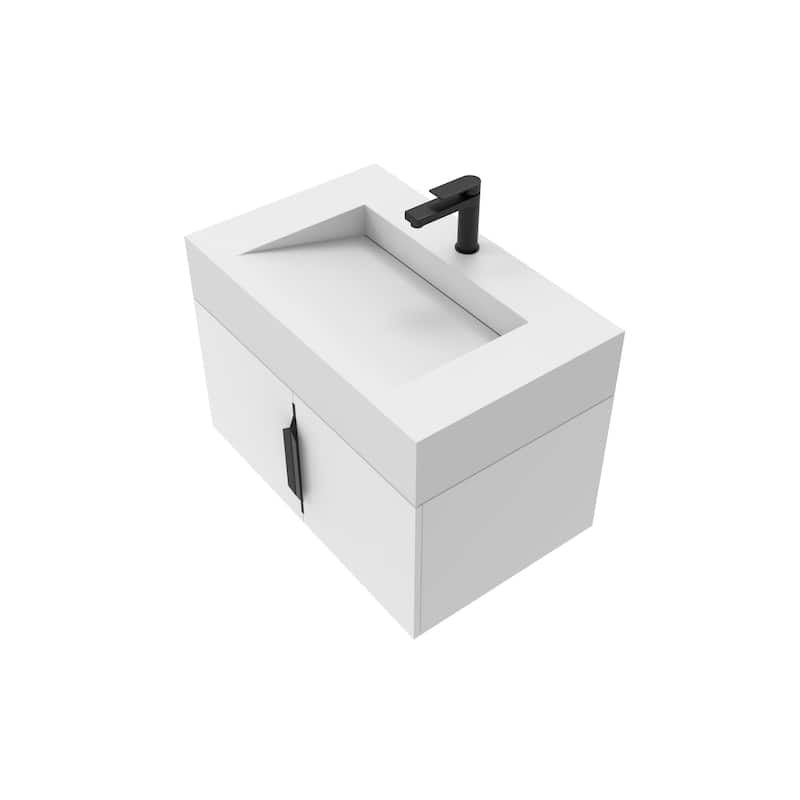 Nile 30-Inch Wall Mounted Bathroom Vanity Set w/ White Top