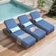 Option 3-Piece Brown Wicker Blue Cushion