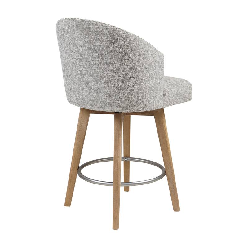 Madison Park Boyle Upholstered 360 Degree Swivel Counter Stool 26" H
